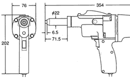 ER300N电动铆钉枪外形尺寸图