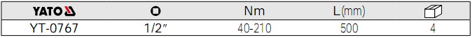 易尔拓(YATO)扭力扳手YT-0767参数