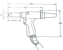 分离式气动铆钉枪AR022M枪头尺寸图